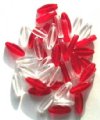 50 16mm Elongated Oval Red & Clear Mix